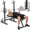HOMCOM Panca da Palestra Pieghevole con Supporto 140x73x98-122 cm | per Bilanciere Regolabile in 8 Posizioni, Panca Pesi in Acciaio e PU, per Palestra Casa, Portata 220 kg