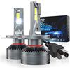 BEAMFLY Lampadine H4 LED 36000LM, BEAMFLY HB2 9003 Kit Fari Auto ad Alta Potenza, 6000K Luce Bianco Forte