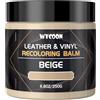 WYCOON Kit Riparazione Pelle Beige - Tintura Liquida, Vernice e Crema Colorante per Divani, Mobili, Sedili Auto, Scarpe, Giacca| Ripristina Pelle Graffiata e Sbiadita