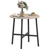 HOMCOM Tavolo da Pranzo Rotondo per 2 Persone Ø80x75 cm Nero e Color Legno | Stile Industriale, Base Incrociata, Tavolo Cucina, Legno e Acciaio