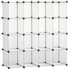 HOMCOM Mobile Scarpiera Modulare per Interni 125x32x125cm Trasparente | Salvaspazio, Portascarpe, 16 Cubi 30x30x30cm, Plastica PP e Acciaio