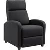 HOMCOM Poltrona Relax Imbottita Schienale Reclinabile 69x87x100.5 cm Nero | 135°, Poggiapiedi Estraibile, in Lino