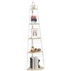 HOMCOM Libreria Angolare a 5 Ripiani Angoliera 37.5x37.5x160 cm Color Legno | Scaffale Moderno Pieghevole con Piedini Regolabili, Libreria Scaffale in Acciaio e Legno