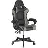 AVANTI TRENDSTORE Avanti Tendstore - Piscinas - sedia da gaming, colore grigio/nero, misure ca. 63x61x114-124cm