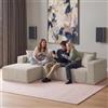 tectake® Divano Angolare in Velluto a Coste, Forma a L, 250 cm, Boneless | Schiuma ad Alta Densità, Senza Montaggio, Fodere Lavabili, Tessuto Antiscivolo, Cuscini Decorativi, Velluto a Coste Beige
