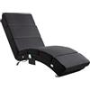 CASARIA Poltrona Chaise Longue Massaggiante e Termica 186x89x55cm | Lettino Relax Lettura, Sdraio Ergonomica in Tessuto Imbottito, Reclinabile, Ufficio, Casa, Portata 180 kg, Massaggio, Calore