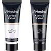Artecho Colori Acrilici per Dipingere, 4.05 oz, Nero e Bianco, Colori Acrilici portatili Adatto Come Regalo di Natale e di Ringraziamento per Principianti e Professionisti