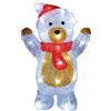 Deuba Figura Acrilica a LED Orsetto Polare Teddy Interno Esterno 30x19x11,5 cm Decorazione di Natale Addobbo Feste Natalizie
