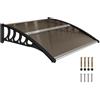 Outsunny Pensilina Tettoia da Esterno 103x96.5cm in Policarbonato Marrone | Tettoia per Esterno, Staffe in Policarbonato, Barre in Alluminio, per Balcone Finestre e Porte