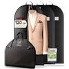 FR FiRiO FiRiO 3x Borsa Porta Abiti da Viaggio I Porta Vestiti da Viaggio I 120x60cm | Protegge da Tarme e Polvere I Nero 120 GSM I Custodia Traspirante per Abiti, Giacche e Camicie I Viaggio e Conservazione