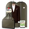 FR FiRiO FiRiO 2x Borsa Porta Abiti da Viaggio I Porta Vestiti da Viaggio I 120x60cm | Protegge da Tarme e Polvere I Verde 120 GSM I Custodia Traspirante per Abiti, Giacche e Camicie I Viaggio e Conservazione