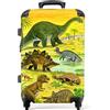 NoBoringSuitcases.com Valigia Bambini, Valigia Grande, Trolley Bambino, Valigia Per Bambini, Lucchetto TSA, Valigia Ragazzo, Valigia Bambino, Valigia Grande 23 kg (67 cm - 72 L), (Dinosauri - Giallo)