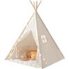 Tiny Land Tenda Indiana Bambini con Coperta & Fata Luci & Borsa di Tela | Tenda Gioco Bambini per Cameretta, Casetta Gioco Bambina & Ragazzo, Capanna Tipi Pieghevole Interno/Esterno, Regalo 3 Anni+