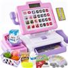 LINFUN KIDS Grande Registratore di Cassa Giocattolo Cassa Supermercato | con Microfono, Scanner di Suoni e Luci,Cibo Finto Giochi di Imitazione per Ragazze Ragazzi 3 4 5 Anni Rose