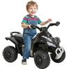HOMCOM Macchina Cavalcabile per Bambini 18-36 Mesi in PP e Metallo Nero | Mini Quad per Bambini a Spinta Manuale, Musiche Integrate, Fari Funzionanti, Manubrio Ampio, 67.5x38x44cm