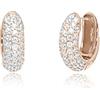 Mabina Gioielli - Orecchini Donna - Orecchini chunky in argento placcato oro rosa 18k con pavé di zirconi - 563318