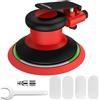 Proster Levigatrice Rotorbitale Pneumatica 6 Pollici 150mm Nero-Rosso, 12000 RPM, Velocità Variabile, Kit 20 Fogli Abrasivi per Auto, Legno, Fai-da-Te, Professionale, Manutenzione