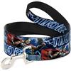 Buckle-Down Guinzaglio per cani Avengers Thor Hammer Action Pose Galaxy Blues bianco lungo 1,2 m largo 1,3 cm (DL-6FT-WTH023-N)