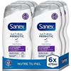 Colgate-Palmolive Sanex Natural Prebiotic Atopiderm Gel Doccia, confezione da 6 x 475 ml, gel da bagno per pelle reattiva con tendenza atomica, aiuta a lenire il prurito e la secchezza, 12 ore di idratazione