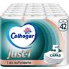 Colhogar Just 1x42 - Carta igienica extra assorbente - Confezione con 6 rotoli - Carta da bagno a 5 strati - Ultra morbida per il massimo comfort - Bianco (7x6)