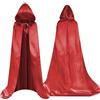 Aomig Mantello di Nero, Mantello Halloween con Cappuccio Lungo Capo Costume, Mantello da Vampiro per Adulti di Travestimento, Halloween, Feste in Famiglia
