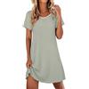 Ekouaer Camicia da Notte Donna Maniche Corte Scollo a V S-2XL | abito da casa in pizzo, al ginocchio pigiami da donna, maglia jacquard sottoveste, bordo a volant vestaglia, stile dolce