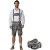 dressforfun, Pantaloni Corti e Lunghi in Pelle Uomo, Lederhosen Oktoberfest, Costume Bavarese, Pelle Bovina Resistente, con Bretelle e Cintura, Ricami Tradizionali, Bottoni Osso, Trachten