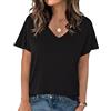 Crewhpo Maglietta Donna Manica Corta Basic Tinta Unita Casual Leggera | Tessuto Morbido, Tocco Leggero, Manica Corta, Linea Comoda, Tinta Unita, Jeans Ufficio Tempo Libero Estate Casual