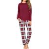 Uniexcosm Camicia Notte Donna Cotone Taglie Forti Manica Lunga Pigiami Due Pezzi Donna Lunghe