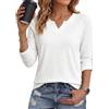 Crewhpo Magliette Donna Manica Lunga Sottogiacca Elegante col V Aderente | Tessuto Morbido, Collo a V, Maniche Regolabili, Vestibilità Aderente, Look Sottogiacca, Ufficio e Tempo Libero