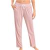 Wikoan Pantaloni da Notte da Donna Classici in Tinta Unita Modello Lungo | Pantaloni da Notte da Donna per l'autunno-Inverno con Elastico e Coulisse