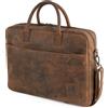 Berliner Bags Borsa Porta PC Madrid Uomo Laptop Bag in Pelle Lavoro Ufficio | Marrone, Ventiquattrore, Cartella, Valigetta, Tracolla, Spalla, Cuoio, Vera, Vintage, Notebook, Computer, 15 Pollici, Moda