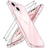 iVoler 3 in 1 Cover per iPhone 15 6.1 Pollici con 2 Pezzi Pellicola Vetro Temperato, [Non Ingiallente ] [Antiurto di Grado Militare] [Protezione Fotocamera] Trasparente Sottile Custodia