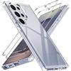 iVoler Anti Ingiallimento Chiaro Cover per Samsung Galaxy S25 Ultra 5G con 2 Pezzi Pellicola Vetro Temperato, [Antiurto di Grado Militare] Custodia Trasparente Sottile Case