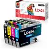 Halloya LC424 Cartucce d'inchiostro Compatibile con Brother LC-424 | LC424 LC-424VAL Value Pack Compatibile con Brother DCP-J1200W DCP-J1200WE (4 pezzi)
