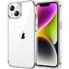 JETech Cover per iPhone 14 Plus, Anti-Ingiallimento, Trasparente | Protezione Antiurto, Retro in PC Rigido Antigraffio, Custodia Bumper TPU Trasparente Resistente