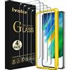 iVoler 4 Pezzi Pellicola Vetro Temperato per Samsung Galaxy S21 FE 5G / 4G (Non per Samsung Galaxy S21), Strumento di Installazione Incluso, Pellicola Protettiva Protezione Schermo Anti Graffio