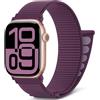 AMSKY Nylon Sport Loop Compatibile con Cinturino Apple Watch | Serie 12 11 10 9 8 7 6 5 4, SE Ultra 4 3 2 1, Morbido per iWatch Se 44 mm 46mm 40mm 42mm 41mm 45mm 49mm 38mm, Viola