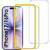 iVoler Pellicola Vetro Temperato per iPhone 17/ iPhone 16 PRO 6.3 Pollici, con Strumenti di Installazione, Pellicola Prottetiva Anti Graffio, Durezza 9H, HD Trasparente, Senza Bolle - 2 Pezzi