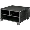 HOMCOM Mobile Porta Stampante a 2 Ripiani con Ruote 47x40x22.5cm Nero | Mobiletto per Ufficio e Studio, in Legno