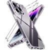 iVoler 4 in 1 Cover per iPhone 14 Pro Max 6.7 pollici con 3 Pezzi Pellicola Vetro Temperato, Antiurto Trasparente Custodia con Protezione Fotocamera, Sottile Morbida in Silicone TPU Protettiva Case