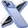 iVoler Cover Opaca per iPhone 17 Pro Max con 2 Pezzi Pellicola Vetro Temperato, [Antiurto di Grado Militare] [Protezione Fotocamera] Custodia Traslucida Sottile Anti-Impronte Case - Blu