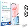 smartect TPU Pellicola Protettiva 2 + 2 Pezzi per Honor 400 Pro | Schermo + Fotocamera, Protezione Anti Graffio, Senza Bolle, Ultra Trasparente, Compatible Impronte Digitali, Compatible Cover