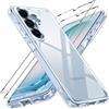 iVoler Anti Ingiallimento Chiaro Cover per Samsung Galaxy S26+ 5G / S26 Plus 5G con 2 Pezzi Pellicola Vetro Temperato, [Antiurto di Grado Militare] Custodia Trasparente Sottile Case - Blu