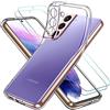 iVoler Custodia Cover per Samsung Galaxy S22 5G / 4G con 2 Pezzi Pellicola Vetro Temperato, Ultra Sottile Morbido TPU Trasparente Silicone Antiurto Protettiva Case