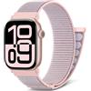AMSKY Nylon Sport Loop Compatibile con Cinturino Apple Watch | Serie 12 11 10 9 8 7 6 5 4, SE Ultra 4 3 2 1, Morbido per iWatch Se 44 mm 46mm 40mm 42mm 41mm 45mm 49mm 38mm, Sabbia Rosa