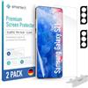 smartect TPU Pellicola Protettiva 2 + 2 Pezzi per Samsung Galaxy S21 | Schermo + Fotocamera, Protezione Anti Graffio, Senza Bolle, Ultra Trasparente, Compatible Impronte Digitali, Compatible Cover
