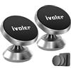 iVoler Porta Cellulare Auto Magnetico Supporto Telefono [2 Pezzi] -Argento | Supporto Smartphone per Auto, 360 Gradi di Rotazione Universale Porta Telefono Auto per iPhone, Samsung, Xiaomi, Honor