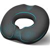 DmTown Cuscino Ciambella Memory Foam per Emorroidi e Coccige | Allevia coccige e sciatica. Forma circolare con centro cavo, traspirante. Base antiscivolo per ufficio e auto.