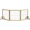 PawHut Cancellino per Cani Pieghevole 3 Pannelli 210x70 cm Color Legno | Cancelletto di Sicurezza, per Animali e Cuccioli, Piedini Triangolari, Cancello per Cani